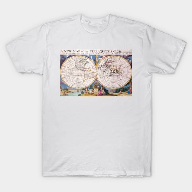 Vintage Map of The World (1700) T-Shirt by Bravuramedia